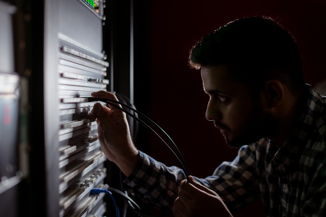 A professional technician using a tablet, representing modern HVAC website design.